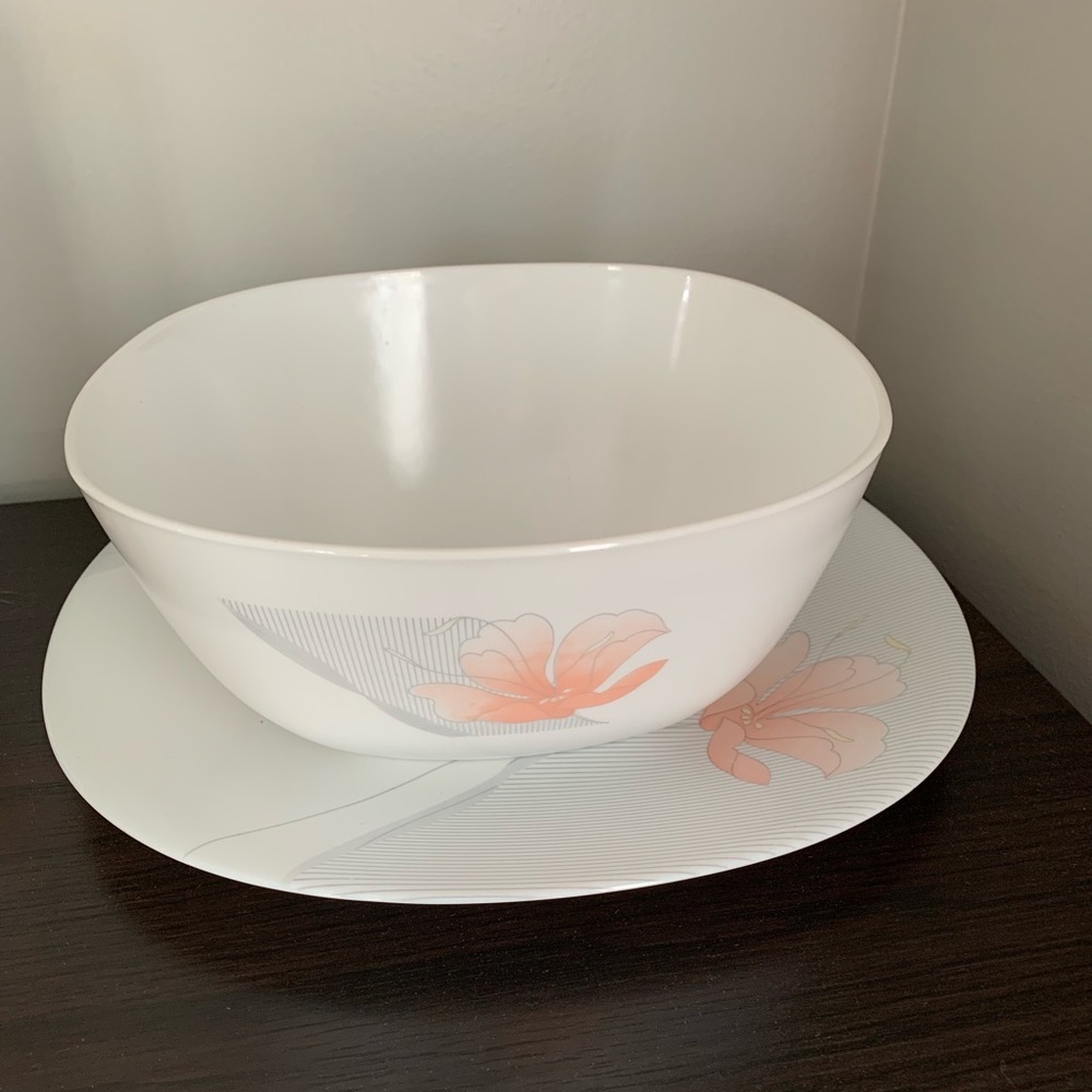 Vintage Arcopal Serving Bowl and Platter